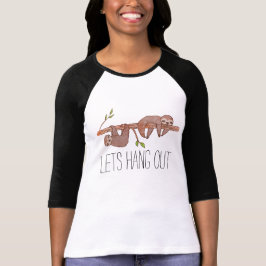 Baby Sloths hängande på Träd Tee Shirt