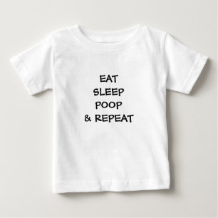 Baby, Småbarns T-Shirt - ÄT SÖV BAJSA & REPETERAR