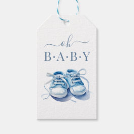 Baby Sneakers Baby Shower-inbjudan, Pojke Presentetikett