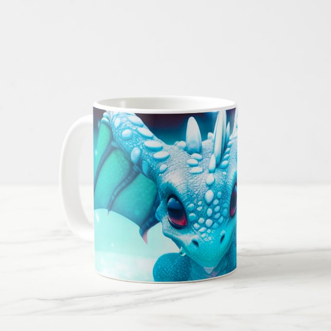 Baby Snö Dragon Kaffemugg (Framsida vänster)