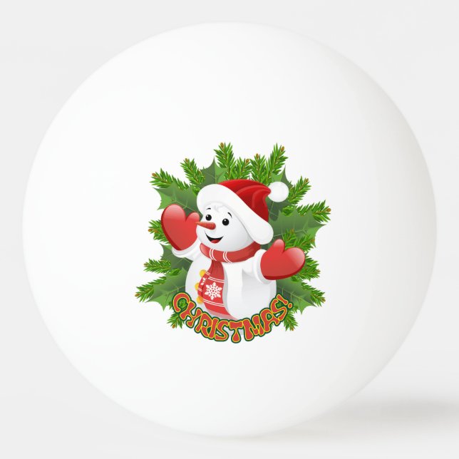 Baby Snögubbe med Crystal Snöflingor Ornament Pingisboll (Framsidan)