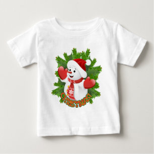 Baby Snögubbe med Crystal Snöflingor Ornament T Shirt