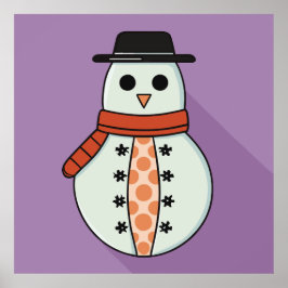 Baby snögubbe vid jul poster