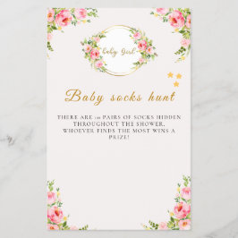Baby Sock Hunt Game, Baby Shower Game Flyer