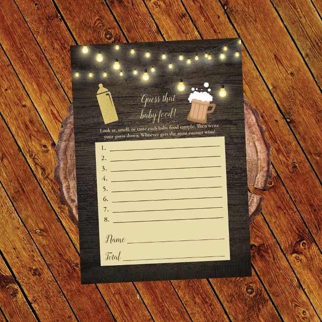 Baby som brinner Guld gissar att mat-duschspelet i Inbjudningar (Skapare uppladdad)