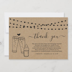 Baby som bryggar baby shower tack kort