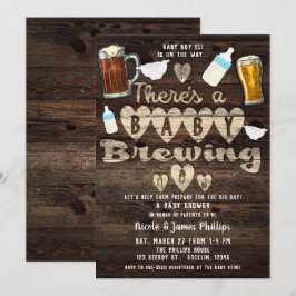 Baby som brygger öl fest Pappa på väg att bli Par  Inbjudningar