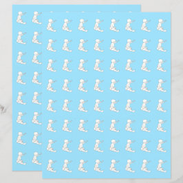 Baby som håller hammare, blå skrapbokspapper