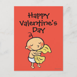 Baby som kramar den mjuka gula filten helg vykort