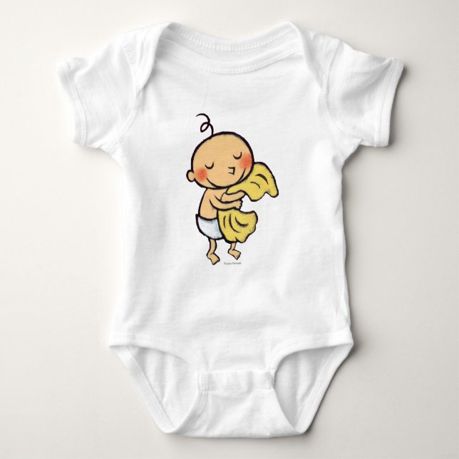 Baby som kramar den mjuka gula filten tee (Framsida)