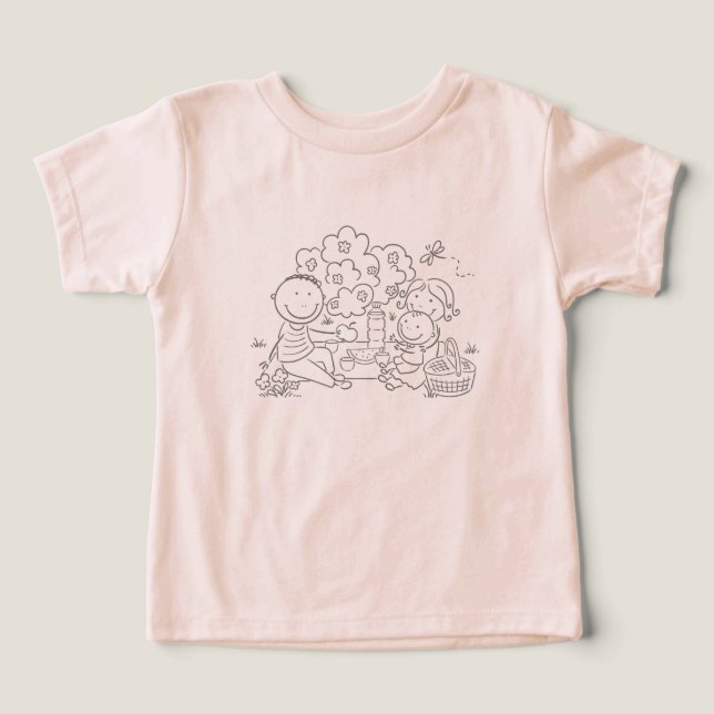 Baby Sommar Nöje  Picknick Design T Shirt (Design Framsida)