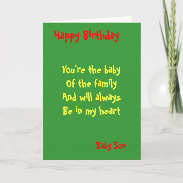 Baby son Birthday Kort (Framsida)