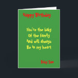 Baby son Birthday Kort<br><div class="desc">Födelsedagskort med hängivet engagemang för baby son</div>