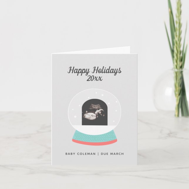 Baby Sonogram-kort för gravid-meddelande om Helgda Helgkort (Framsida)