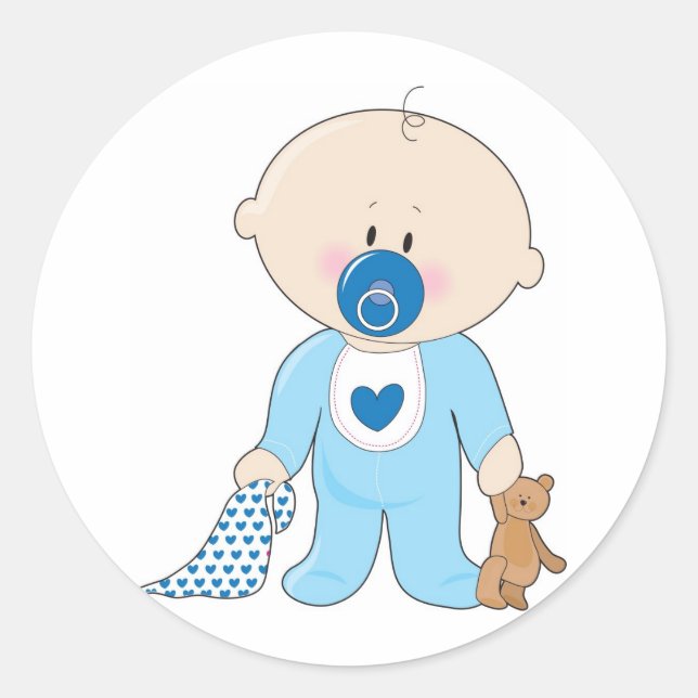 Baby Soother Boy Runt Klistermärke (Framsida)