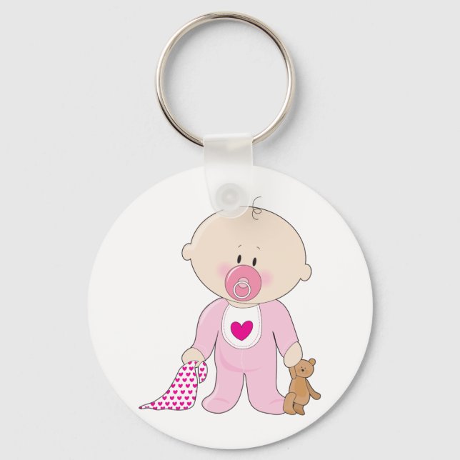 Baby Soother Girl Nyckelring (Framsida)