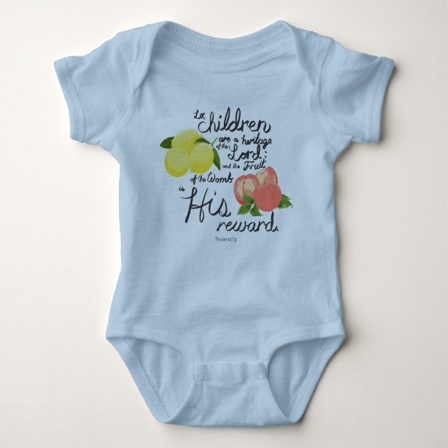 Baby Söt Psalms 127:3 Bluting T Shirt (Framsida)