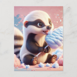 Baby, sött djur med bomullssocker, Postcrossing Vykort