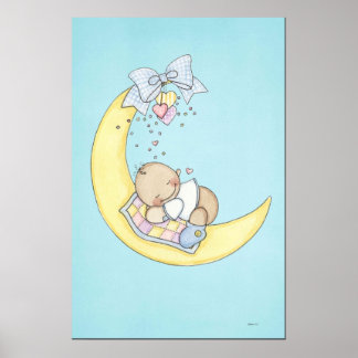 Baby sover på måne poster