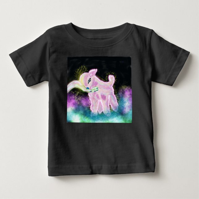 Baby Space Goat Baby T Shirt (Framsida)