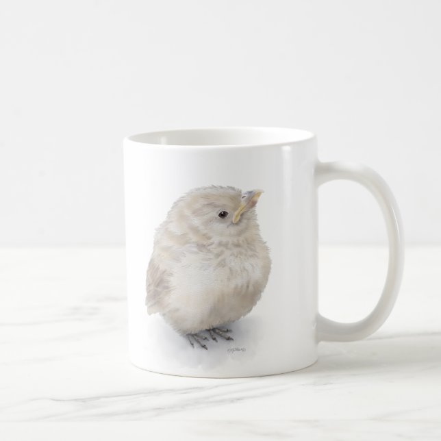 Baby Sparrow Digital Watercolor Kaffemugg (Höger)