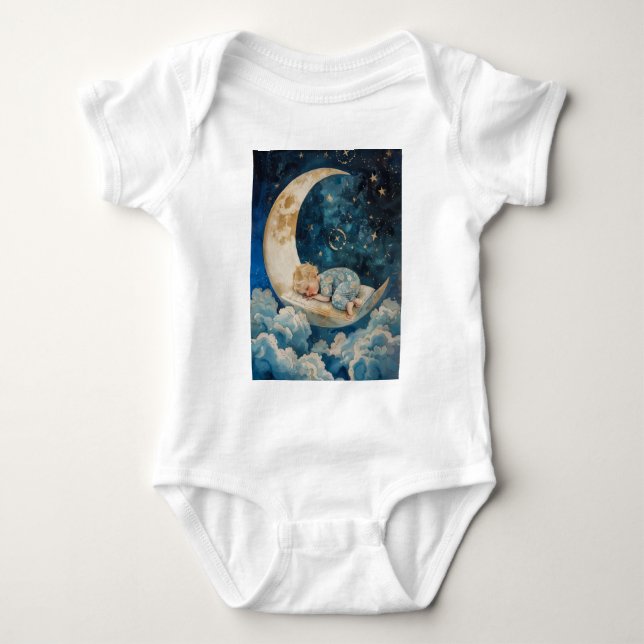 Baby Spipande vid Måne T Shirt (Framsida)