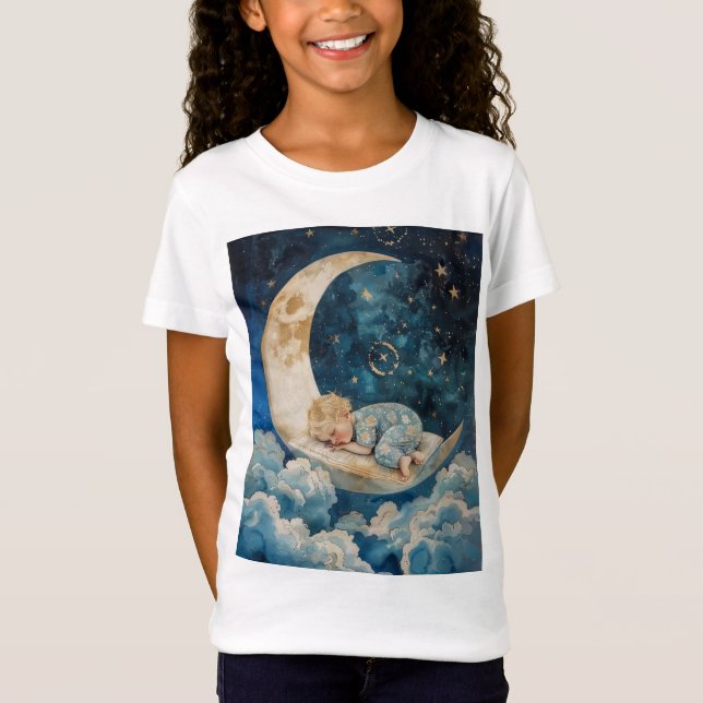 Baby Spipande vid Måne T Shirt (Framsida)
