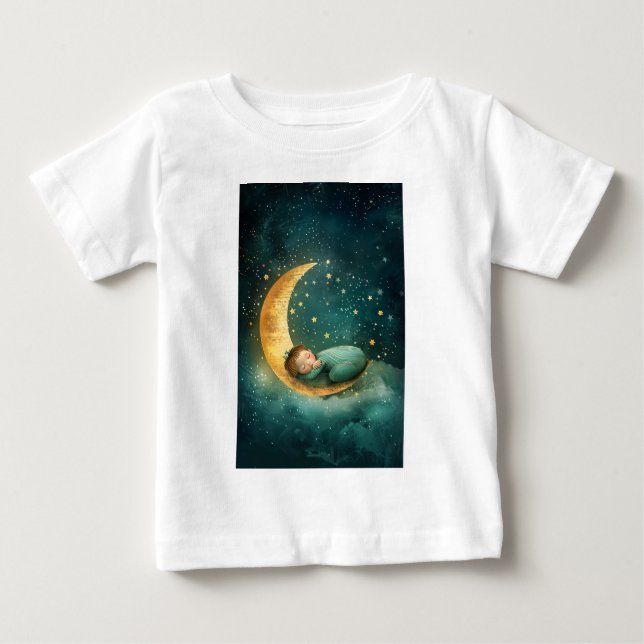 Baby Spipande vid Måne T Shirt (Framsida)