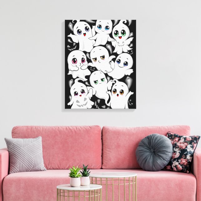 Baby Spöken Spooky Cute Halloween Mood Canvastryck (Insitu (Vardagsrum))