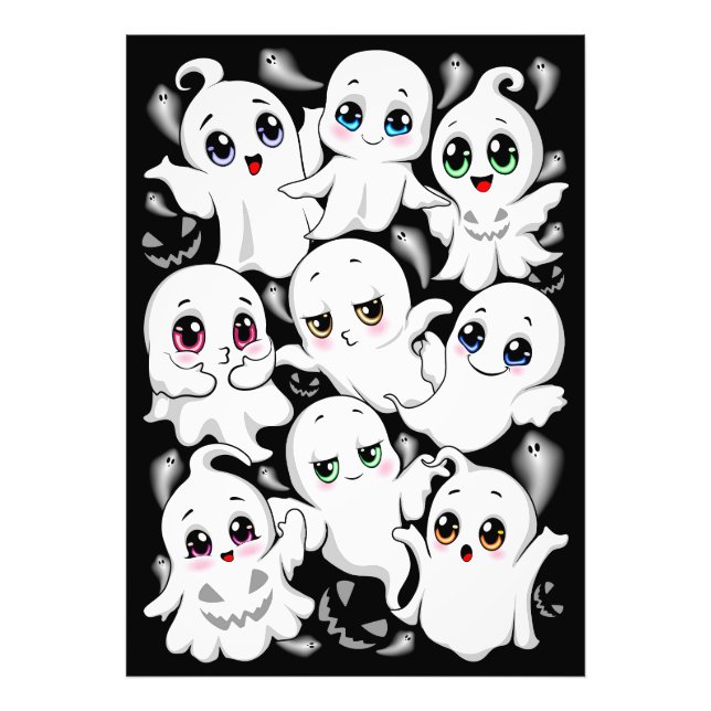 Baby Spöken Spooky Cute Halloween Mood Fototryck (Framsidan)