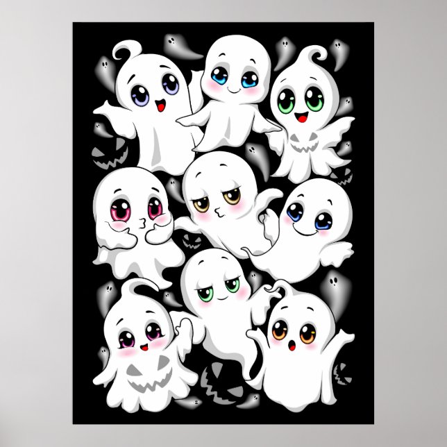 Baby Spöken Spooky Cute Halloween Mood Poster (Framsidan)