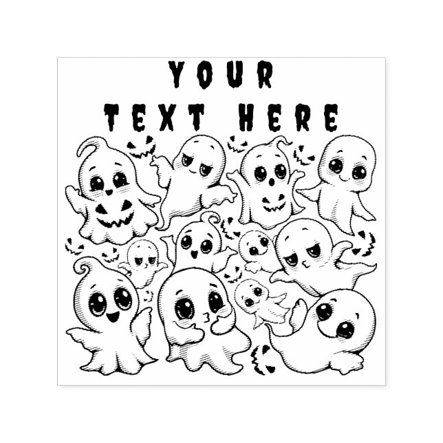 Baby Spöken Spooky Cute Halloween Mood Självfärgande Stämpel (Design)