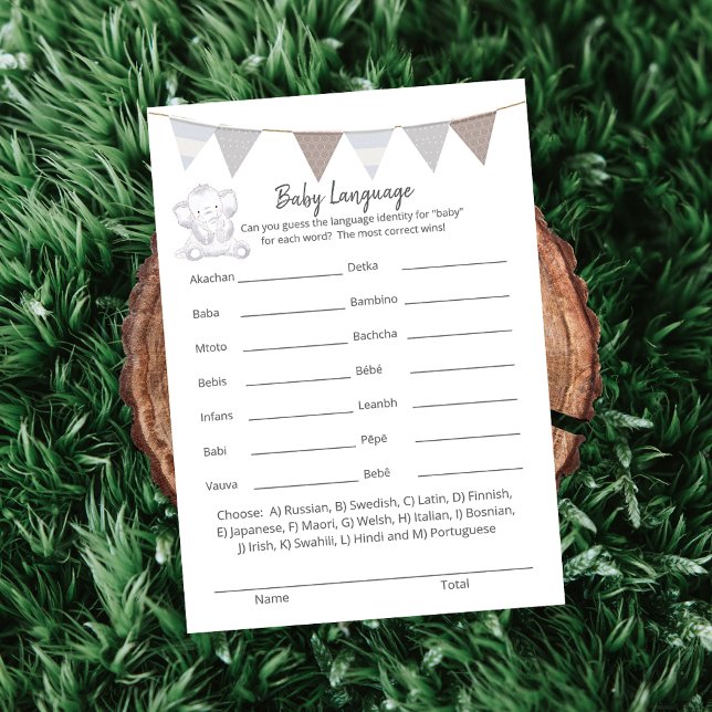 Baby-språkspelets moderna Baby-elefantkort Program (Skapare uppladdad)