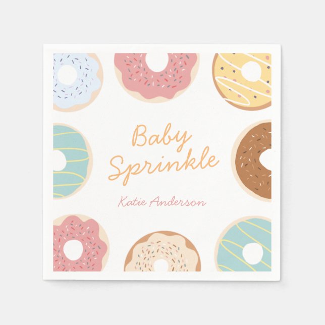 Baby Sprinke Donut Baby Shower Pappersservett (Framsidan)