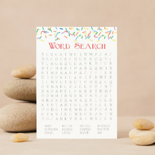 Baby Sprinkle 2-i-1-spel - Ord Search & Animals Inbjudningar