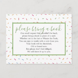 Baby Sprinkle Baby Shower Bokinsats Begäran Inbjudan Vykort