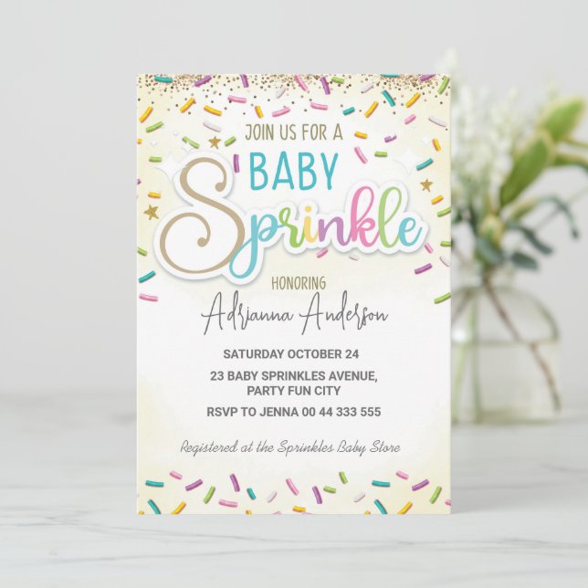 Baby Sprinkle Baby Shower Gender Neutral Party Inbjudningar (Stående Fram)