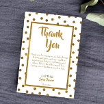 Baby sprinkle babydusch golden tack kort<br><div class="desc">Sprinkle babydusch guldsprinkle-prickar tack vare dina kort. Guld sprinklar temat party.</div>