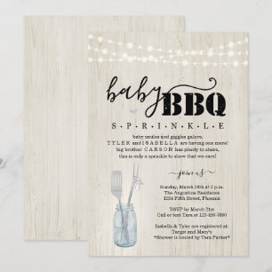 Baby Sprinkle BBQ - Couple’s Baby Q Barbeque Invit Inbjudningar
