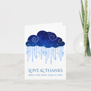 Baby Sprinkle Classic Blue Moody foto för visnin Tack Kort