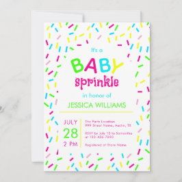 Baby Sprinkle Colorful Rainbow Sprinkles Shower Inbjudningar