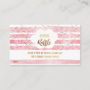 Baby Sprinkle Diaper Raffle Cards - Rosa och Guld Tilläggskort