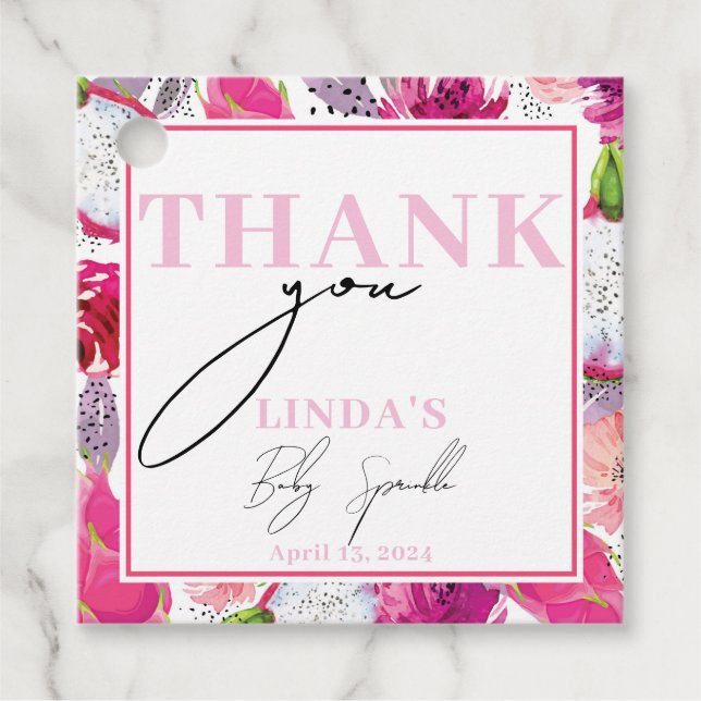 Baby Sprinkle Dragon Fruit Anpassningsbar Gåvor Etiketter (Framsida)