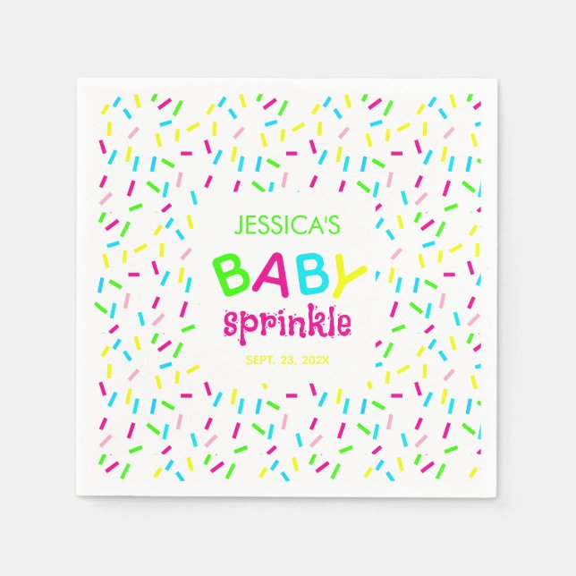 Baby Sprinkle Färgglada Regnbågsprickar Shower  Pappersservett (Framsidan)