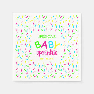 Baby Sprinkle Färgglada Regnbågsprickar Shower  Pappersservett