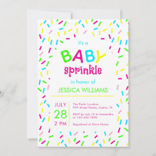 Baby Sprinkle Färgglada Regnbågsprydnader Dusch Inbjudningar