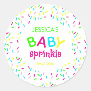 Baby Sprinkle Färgglada Regnbågsprydnader Dusch Runt Klistermärke