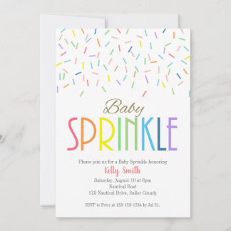 Baby Sprinkle, Flicka Boy, Rainbow Shower Invit Inbjudningar