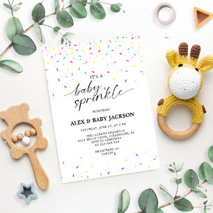 Baby Sprinkle Gender Neutral Colorful Confetti Inbjudningar