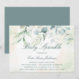 Baby Sprinkle Gender Neutral Eucalyptus Greenery Inbjudningar